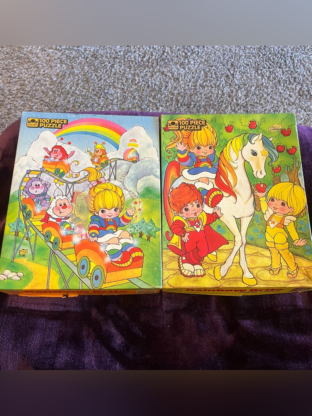 Vintage 1980s Golden Rainbow Brite 100 piece jigsaw puzzle set of 2